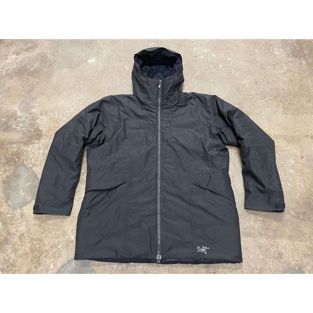 Arc'teryx Gore Windstopper Parka Jacket Mens XL Black Insulated Hooded